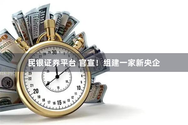 民银证券平台 官宣！组建一家新央企